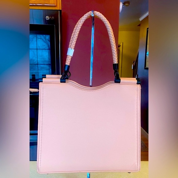 BADGLEY MISCHKA Pink Vegan Leather Crossbody Satchel, NWT - Picture 2 of 11